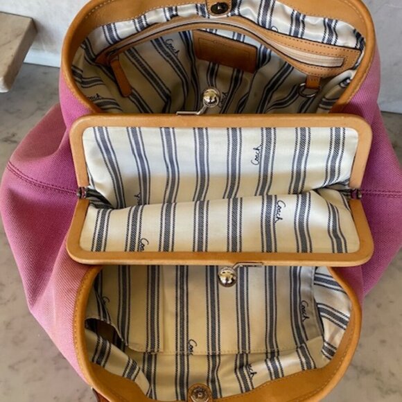 COACH Hampton 10th Anniversary Kisslock Tote Purse - Picture 9 of 17